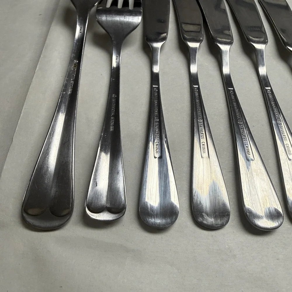 11 International Simplicity Center Ridge Stainless Butter Knives Forks Spoon
